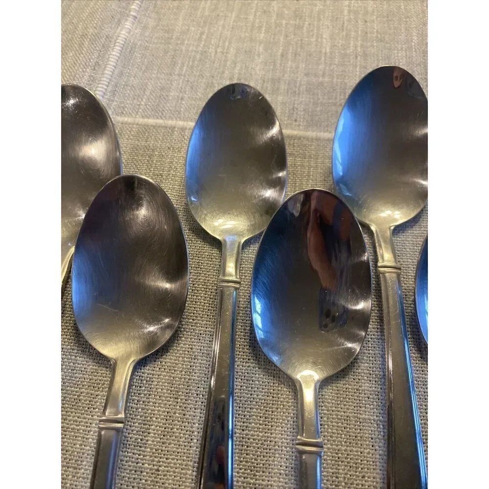 Wallace ZENITH Glossy 18/10 Stainless Flatware -- Set of 9 Oval Soup Spoons